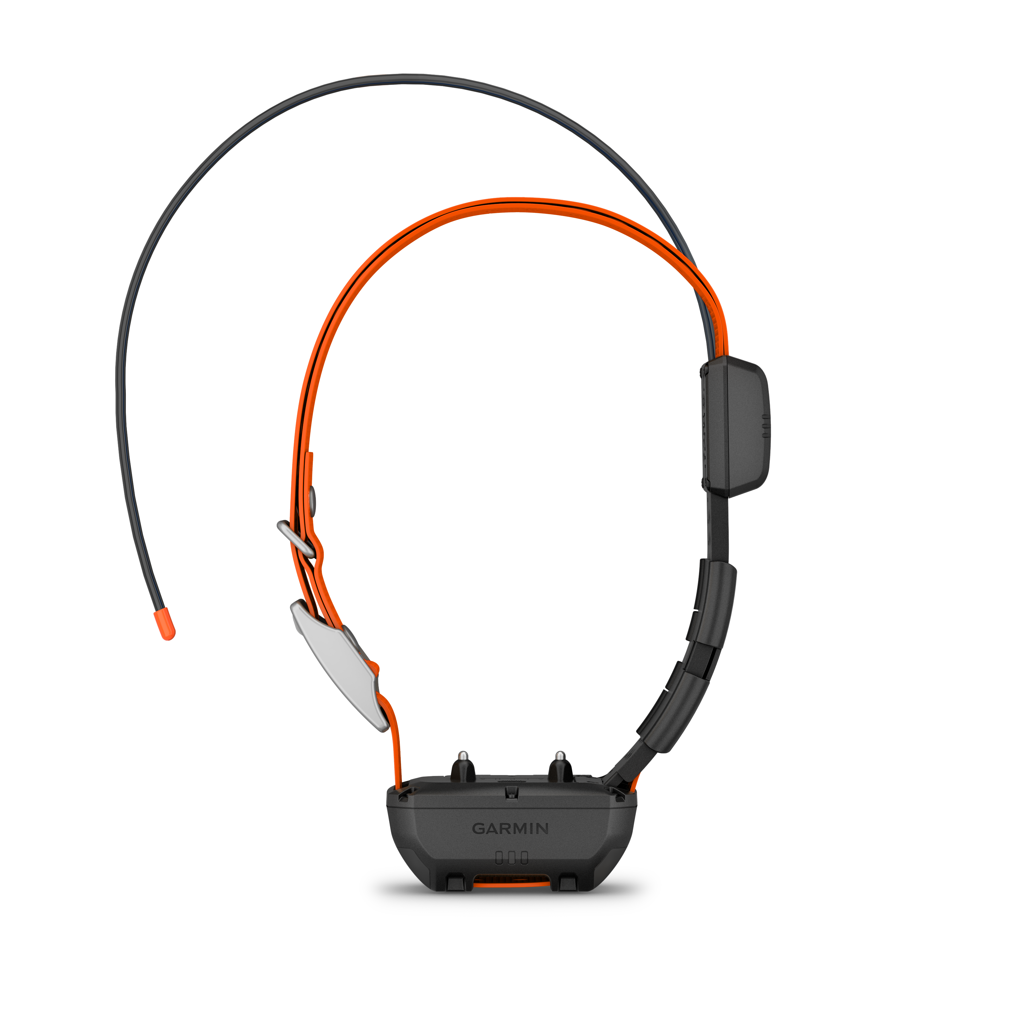 Garmin Alpha® TT Dog Collar with GPS tracking, training stimulation, vibration, tone, and LED beacon lights, universally sized.
